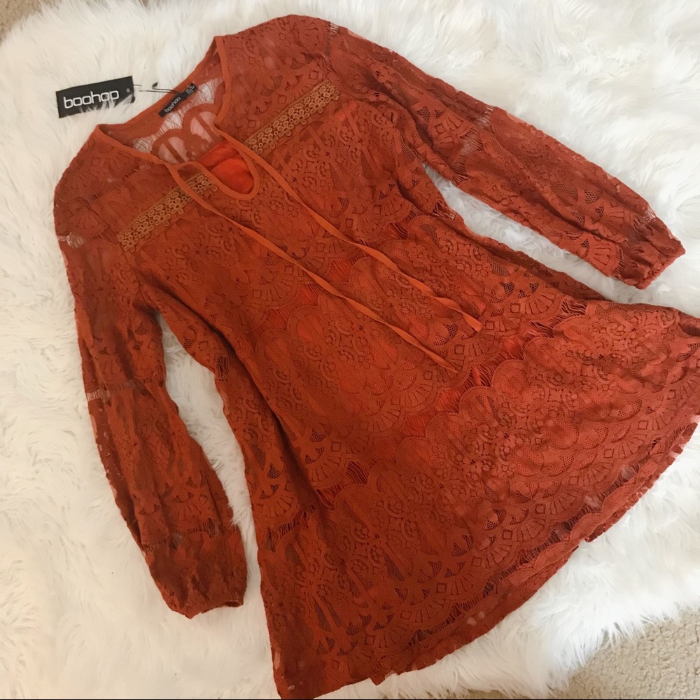 Tara Tie Front Lace Swing Dress